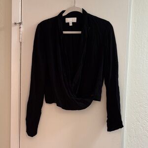 Elegant Black Women's Wrap Jacket